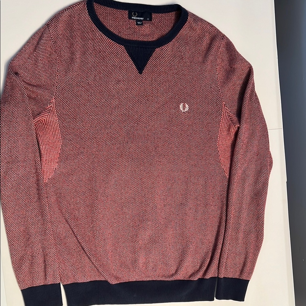Fred Perry Crewneck Sweater in Red and Black
